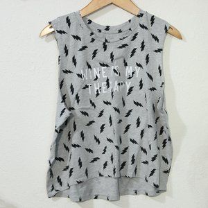 LAST CHANCE! Wine Is My Therapy Lightning Bolt Crop Top XL